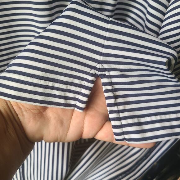 Vineyard Vines Men's Blue & White Striped Short Sleeve N Patch Polo Shirt XL - Picture 6 of 9